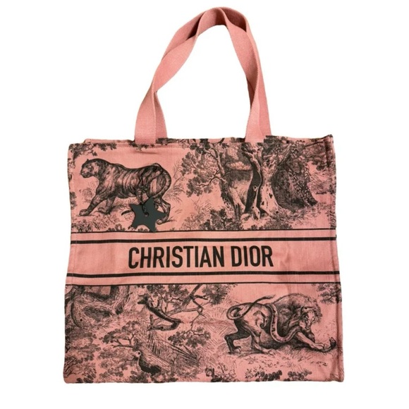 Christian Dior Diorivera Pink Canvas Tote Bag NEW!